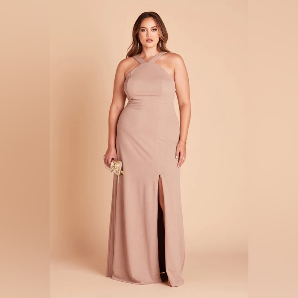 BIRDY GREY Gene Crepe Dress In Taupe - Picture 4 of 7